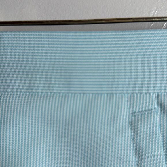 Peter Millar Crown Sport Shorts Teal Blue White Stripes Size 40 Golf Outdoor - Picture 9 of 12